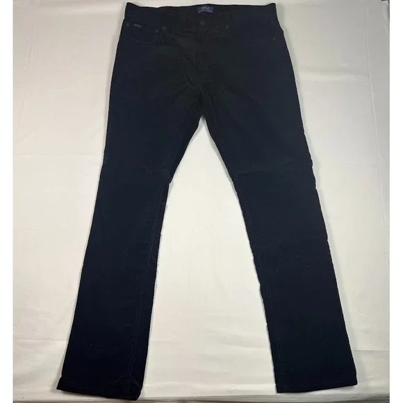 Polo Ralph Lauren Pants Mens 36x34 Black Corduroy Stretch Straight Leg Chino