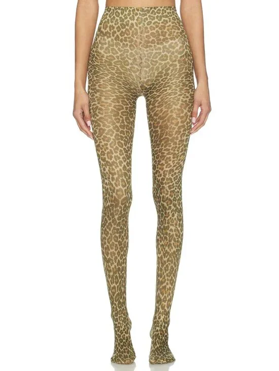 NEW Small SWEDISH STOCKINGS Softa Leo Tights in Mixed Cheetah Leopard Print