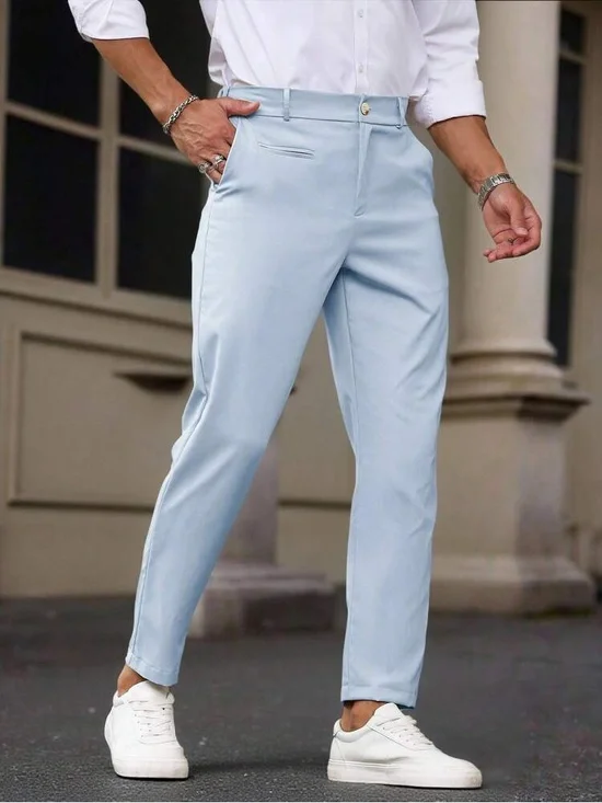 Men's Light Blue Slim Dress Pants Size XL