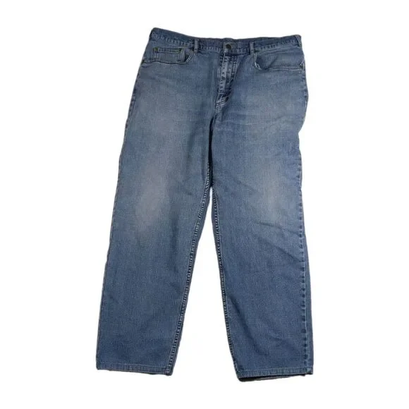Travel Smith Jeans Mens 36x30 Blue Denim Outdoors Hike Comfort 5-Pocket