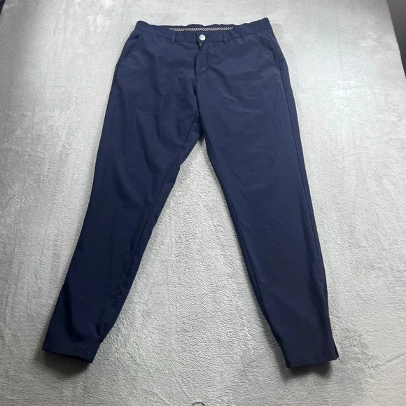 Primo Golf Joggers Men 34 Regular Navy Blue Tapered Performance Pants Zipper Hem