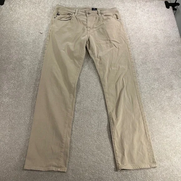 AG Adriano Goldschmied The Graduate Mens 34x32 Khaki Tailored Leg Pants