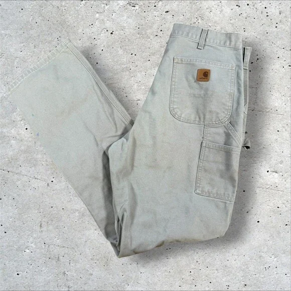 Vintage Carhartt B11 DES Canvas Carpenter Pants Mens 36x36 Distressed Desert