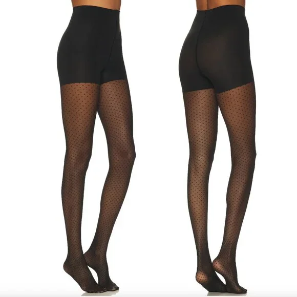 NEW Medium Wolford Control Dots Tights in Black Stockings