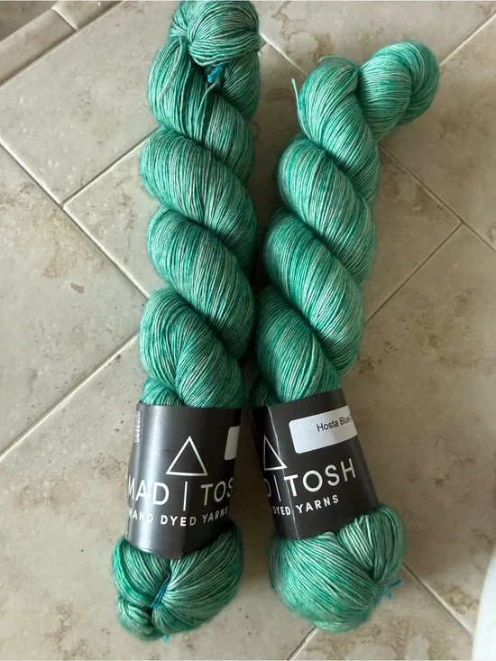 Madelinetosh Hand Dyed Yarn in Teal Green - Hosta Blue