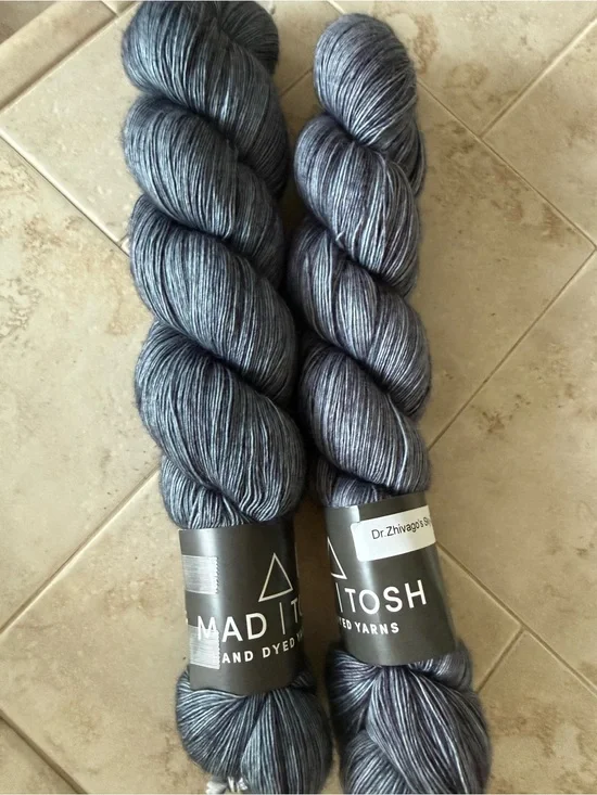 Mad Tosh Dr. Zhivago’s Sky Hand-Dyed Yarn in Smoky Blue-Gray