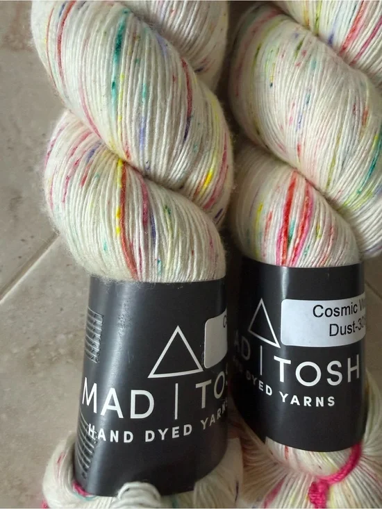Madelinetosh Hand-Dyed Yarn - Speckled Cream with Multicolor Flecks