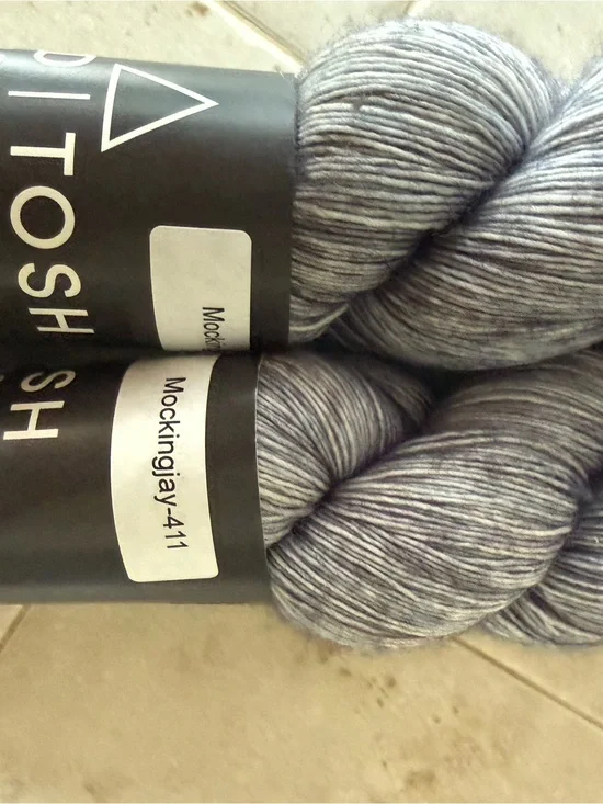 Light Gray 'Mockingjay-411' Hand-Dyed Yarn