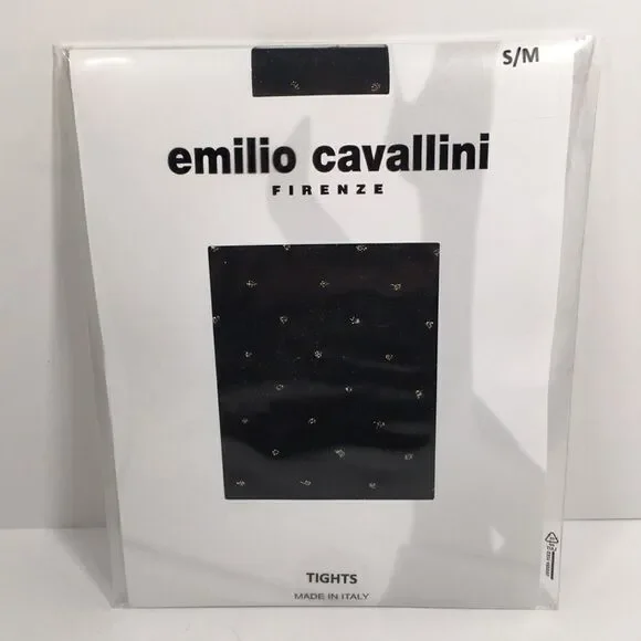 Emilio Cavallini Black Tights With gold dots S/M
