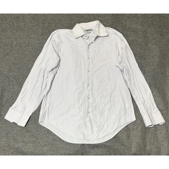DKNY Slim Fit Men's L 16‎ 32/33 Striped Long Sleeve Shirt