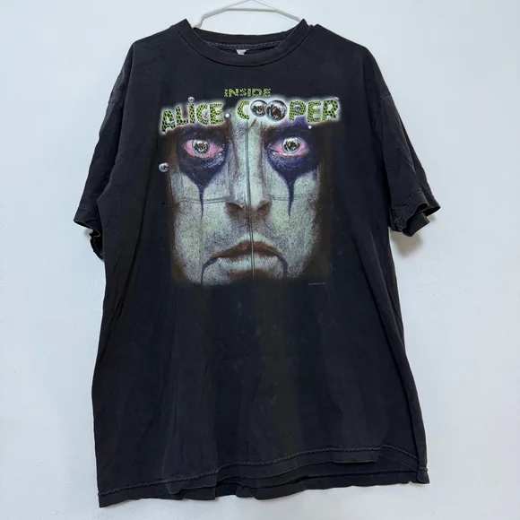 Vintage 1998 Inside Alice Cooper Nightmare Inc T-Shirt Black Thrashed 23.5 x 29‎