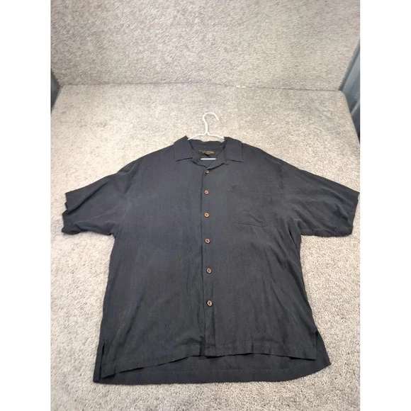 Mike Ditka Hall of Fame Series Mens L‎ Black 100% Silk Embroidered Martini Shirt