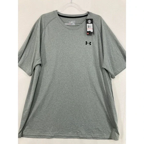New‎ Under Armour T-Shirt 3XL Gray HeatGear Loose Fit Short Sleeve Athletic