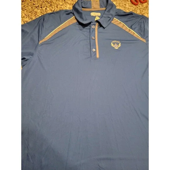 ONTOUR Polo Shirt Mens 2XL Blue Golf Embroidered Sycuan WebTech Performance‎