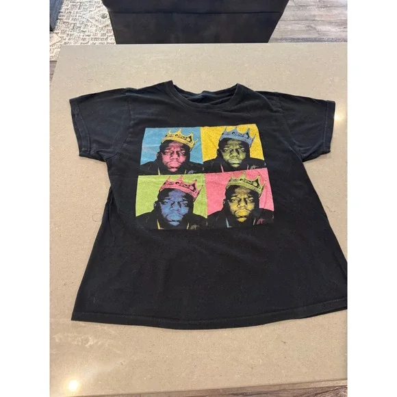 The Notorious BIG‎ King Crown Pop Art T Shirt Men's Black Graphic Tee