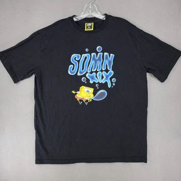 SDMN Spongebob T-Shirt Mens L Black Sidemen XIX Graphic Tee Short Sleeve 2021