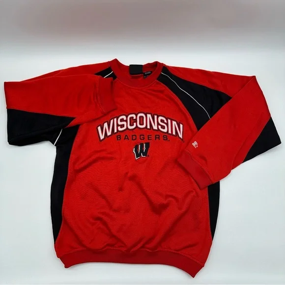 Vintage Starter Wisconsin Badgers Sweatshirt Men’s‎ Size Large Red Crewneck 90's