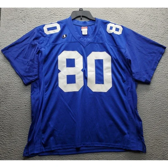 VTG New York Giants Champion Athletic Apparel Jersey Mens L-XL Blue Ted Cruz #80