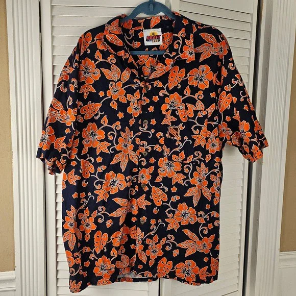 Vintage 2001 NHL Draft Florida Hawaiian Short Sleeve Button‎ Down Camp Shirt XXL