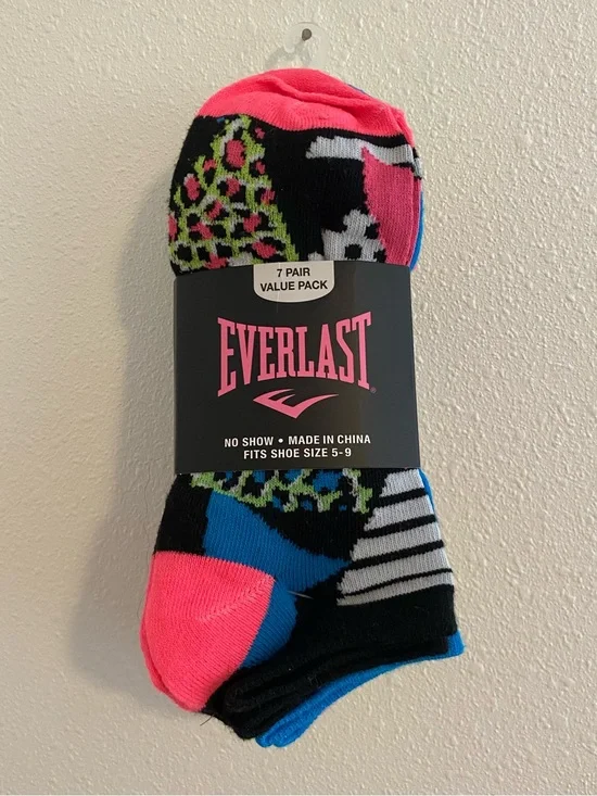 Everlast No-Show Sock Pack - Neon Pink Multi