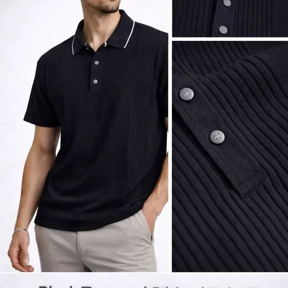 Arc'teryx Black Polo with White Contrast Trim Sz L NWT