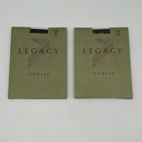 Legacy Tights Womens Size D Bodyshaping Microfiber Lot of 2 Pairs Black Brown