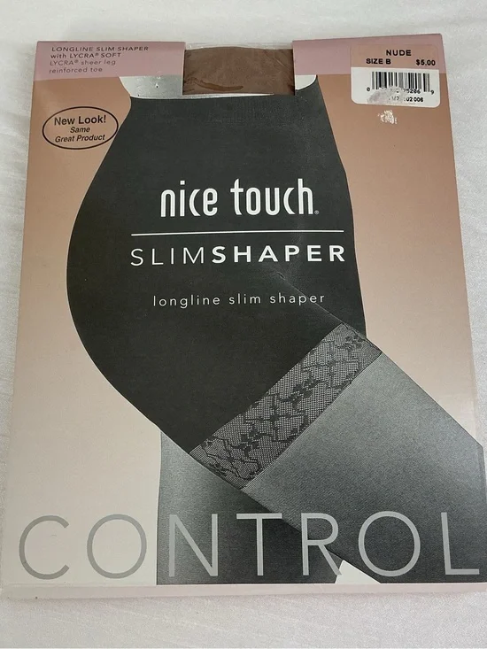 Vintage Nice Touch stockings Slim Shaper Nude Size B