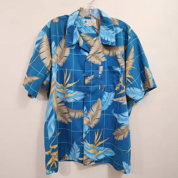 Vintage Waikiki Holiday Hawaiian print short sleeve button up shirt mens size XL