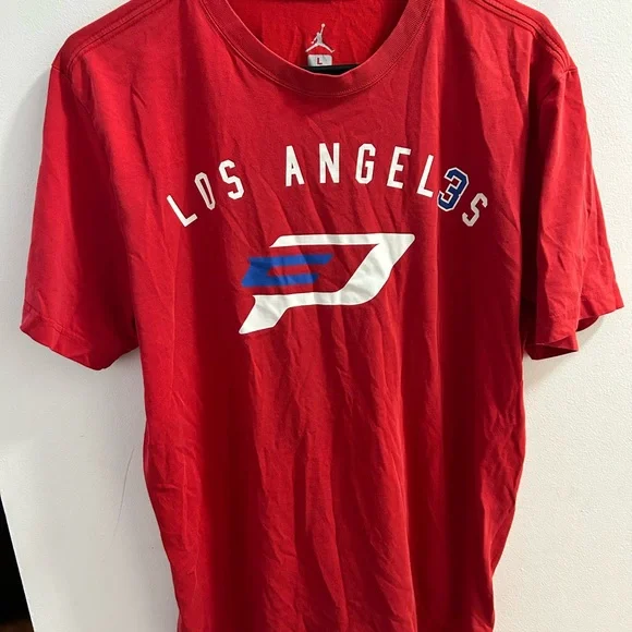 Jordan Nike Red‎ Short Sleeve Tee with Los Angeles Graphic
