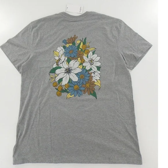 Goodfellow‎ & Co Floral Graphic T Shirt Men Large Gray