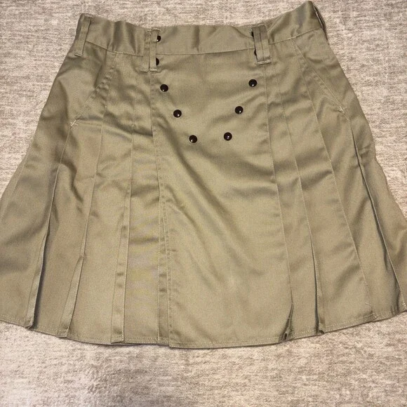Utilikilt Men's Khaki Utility Kilt Size 39x23 EUC Snap Closure Heavy Duty Y2K