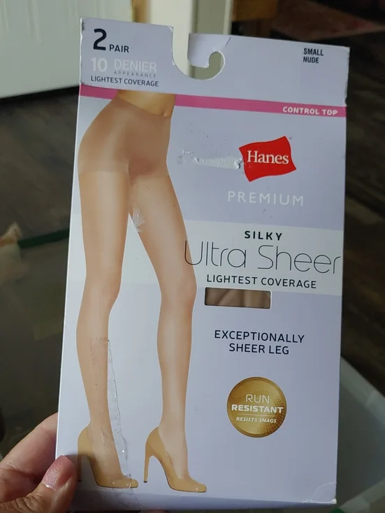 NWT Hanes Small Nude Two Pair Ultra Sheer Pantyhose