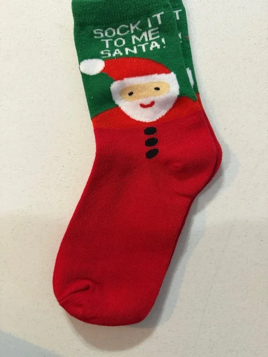 Holiday Santa Crew Socks - Red & Green -never worn