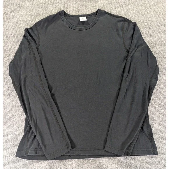 Reigning Champ Mens Long Sleeve Cotton Athletic Shirt Black Lot 3892 Size M