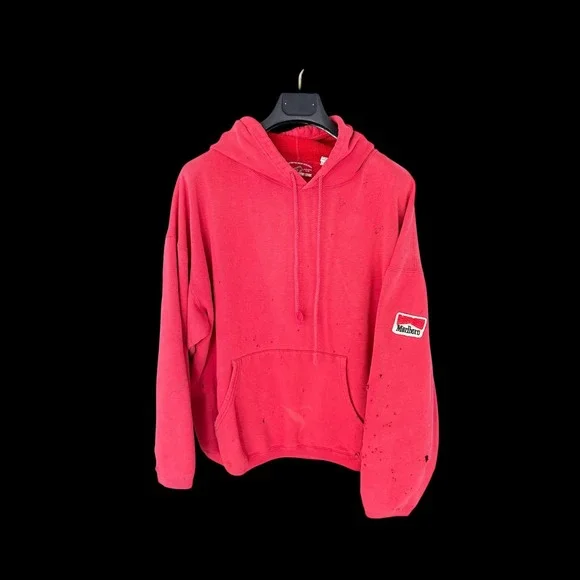 Vintage Marlboro 90's Red Distressed‎ Hoodie Mens XL Thrashed Sweatshirt