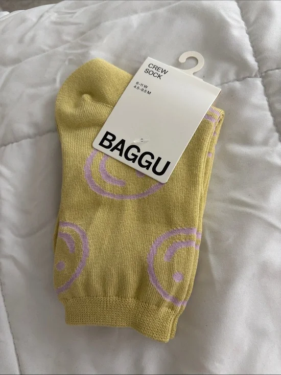 Baggu straw happy socks nwt