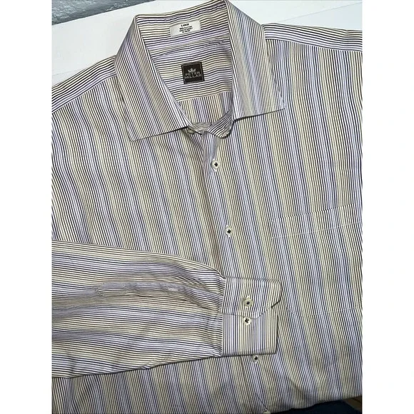 Peter Millar Men's Button‎ Up Dress Shirt Sz Lg Long Sleeve Multicolor Striped