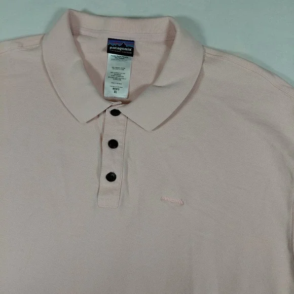 Patagonia Mens XL Pink Organic‎ Cotton Short Sleeve Pique Polo Shirt