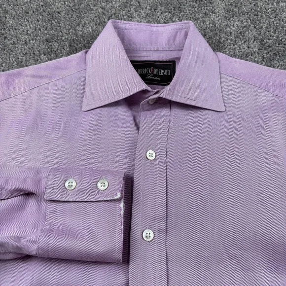 🇬🇧 Garrick Anderson‎ London Dress Shirt Mens 15.5/39 Lavender