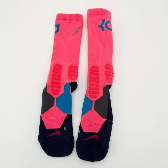 Nike Elite KD Basketball Socks Pink Teal Navy - Women’s US Large