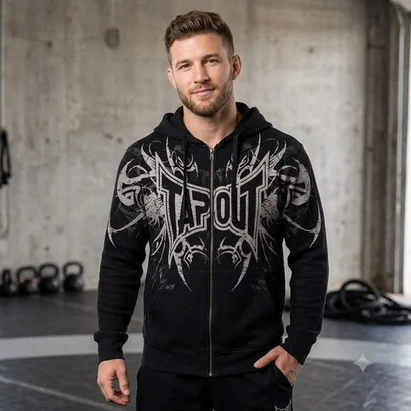 Tapout Expedition Series Thermal Zip Up Hoodie Black MMA‎ Y2K Small