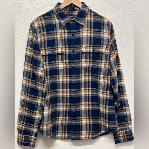 LUCKY Brand Men's Button-Down Humboldt Woven Long Sleeve Flannel Shirt - S