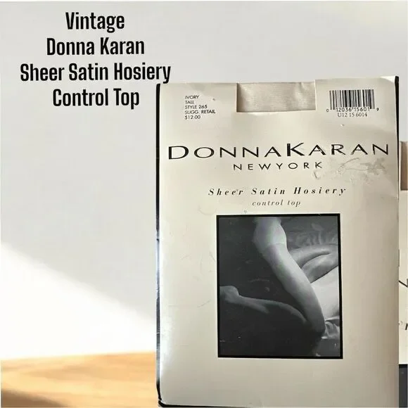 Donna Karan Sheer Ivory Tall Satin Control Top Hosiery Formal Wedding