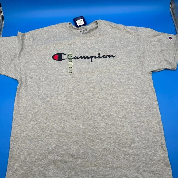 Champion Men's Gray Classic Logo T Shirt‎ Short Sleeve Crew Neck XXL