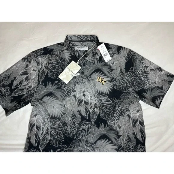 Tommy Bahama UCF Knights Men's Small Button Down Shirt Floral Black NWT‎ $148