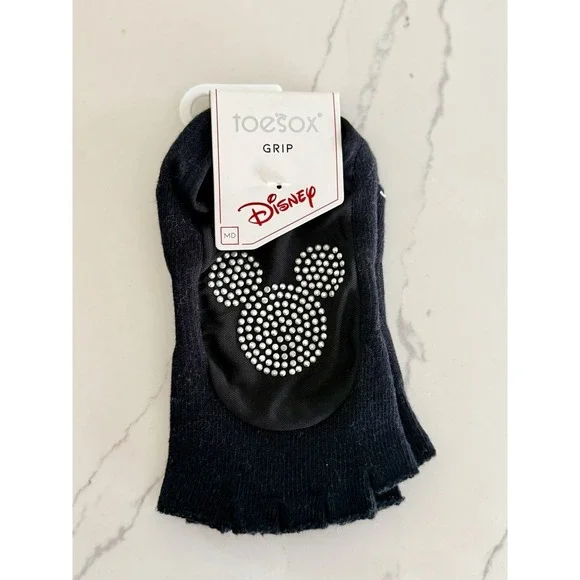 Disney Disco Mickey Toesox Low Half Full Toe Grip Socks W Size 8.5-10.5 Pilates