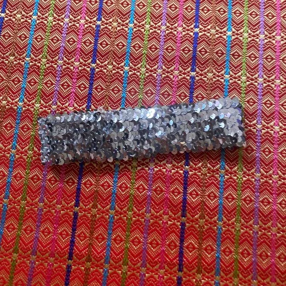 vintage silver sequin garter belt OSFA