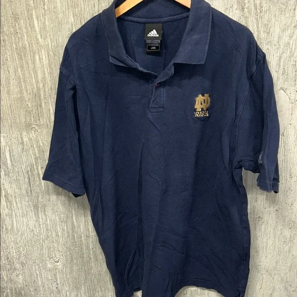 Adidas‎ Notre Dame Irish Dark Blue Polo with Gold Logo Large