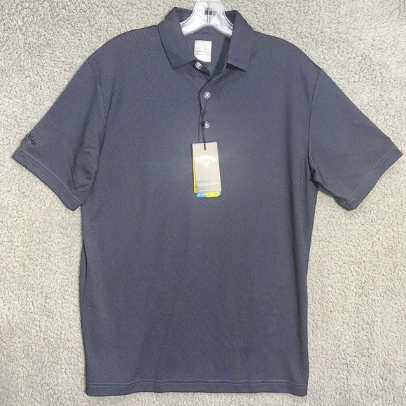 NWT Callaway Shirt Men's Size S Navy Blue Golf Polo‎ Opti Dri Geometric AOP