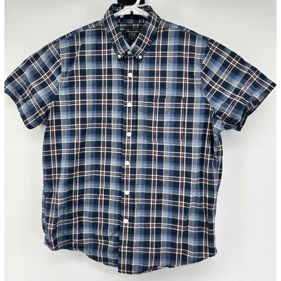 Abercrombie & Fitch Muscle Long Sleeve Button Down‎ Blue Men's Size XL